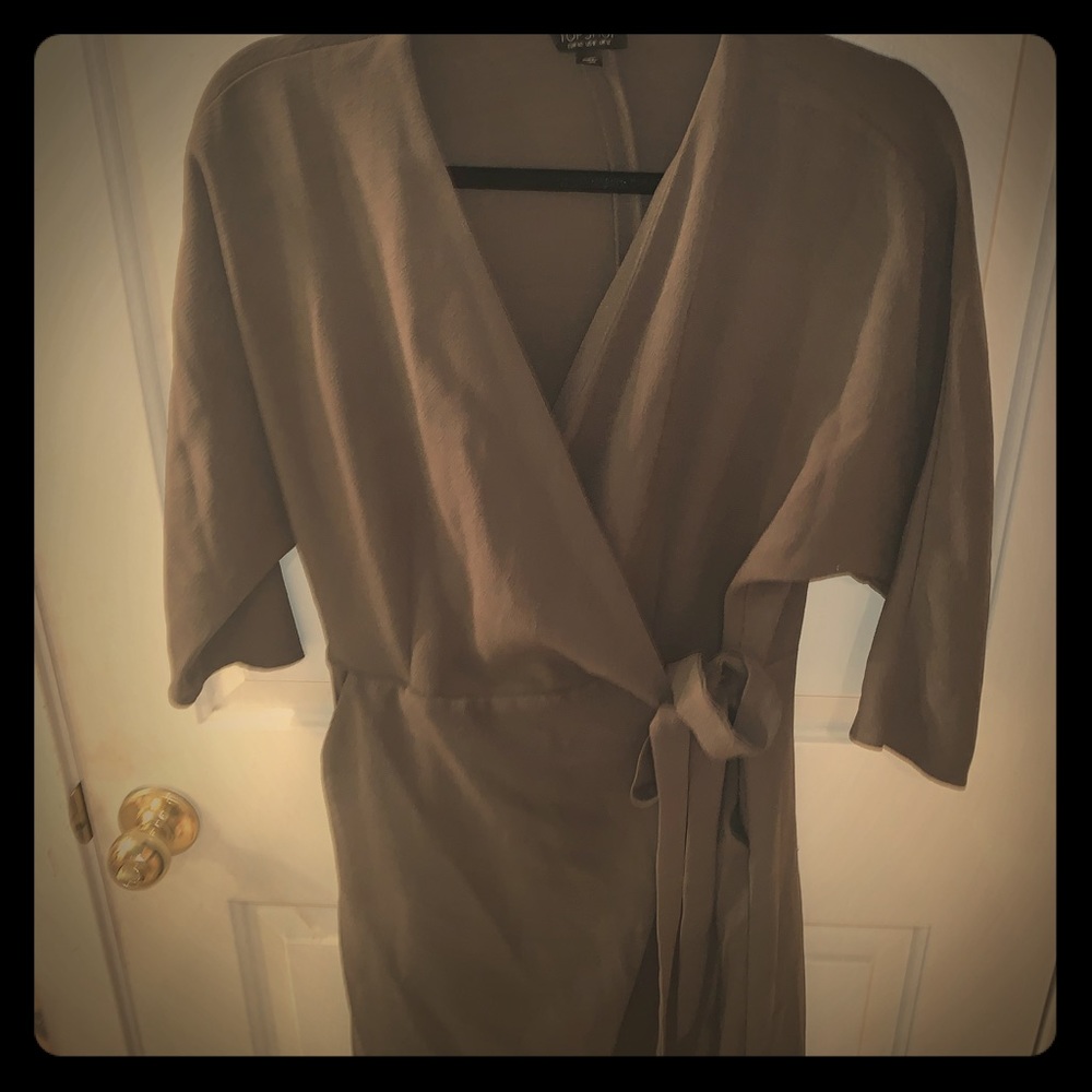 Olive green TopShop wrap dress